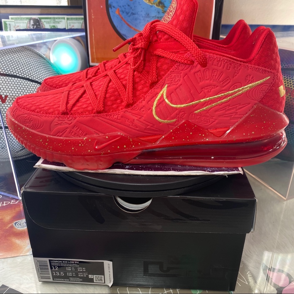 🆕 Nike Titan x LeBron 17 Low Red 'Agimat' - M13 - Picture 3 of 10
